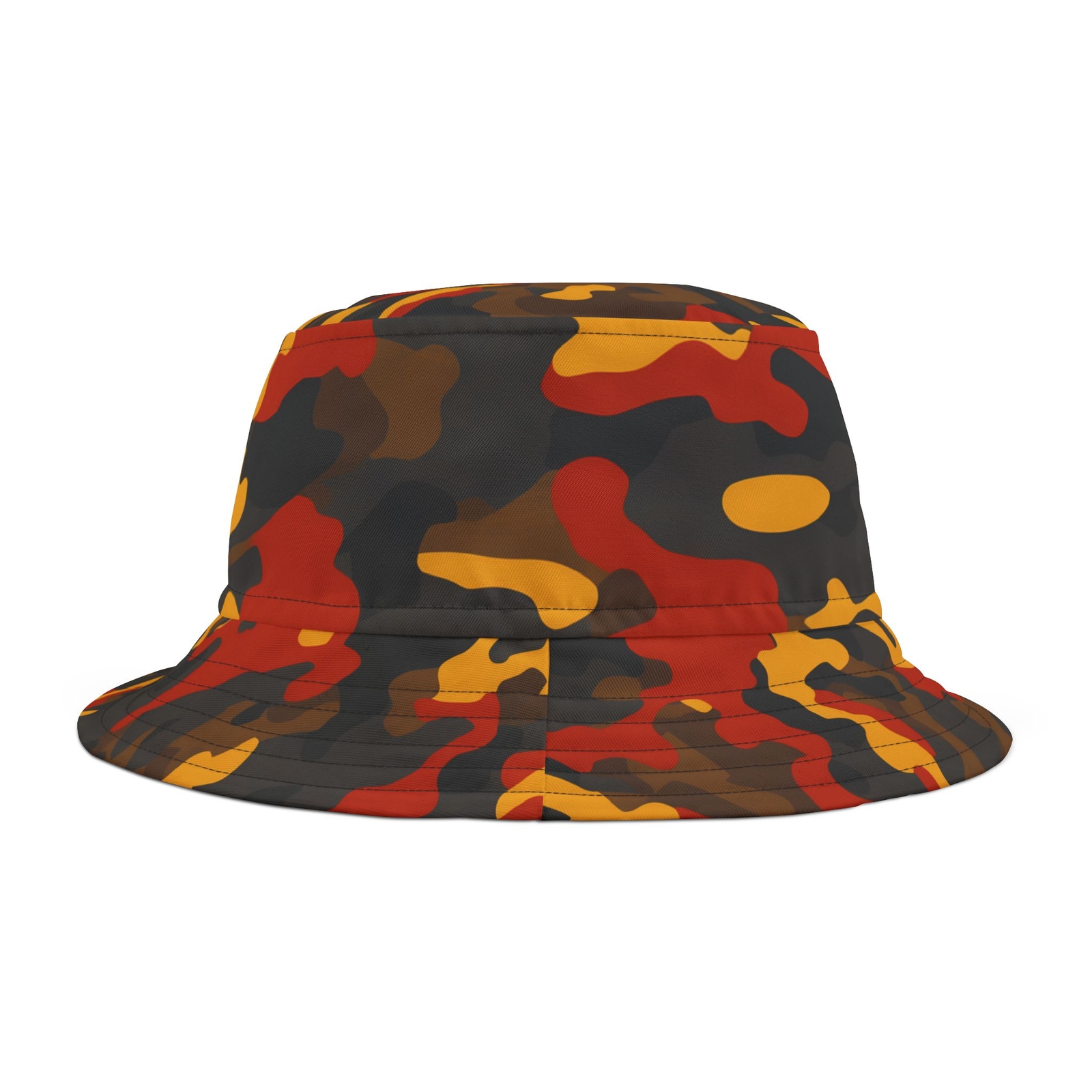 Brown Orange Yellow Camo Print All-Over Bucket Hat-image