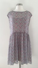 New MADEWELL tie-back mini dress in shadowpetal G4109 Size M Floral Dress