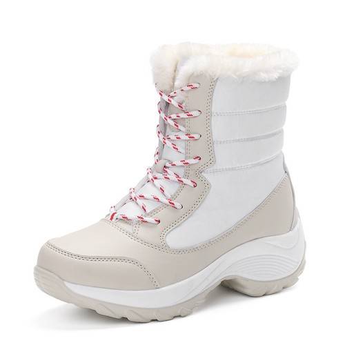 Womens Snow Boots Wide Calf Waterproof High-top Fur Lined Shoes Winter Warm New - Picture 3 of 10