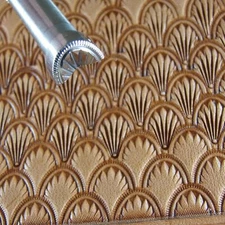 Crescent Shell Geometric Leather Stamping Tool, Stainless Steel Leather Stamp