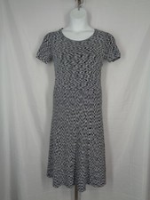 Ann Taylor Black Gray Space Dye Knit Dress Size Medium