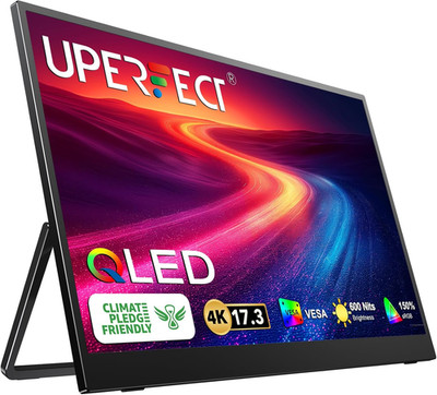 17.3'' 4K Portable Monitor QLED, 600 Nits 150% Srgb UHD Freesync HDR 2 Speakers 
