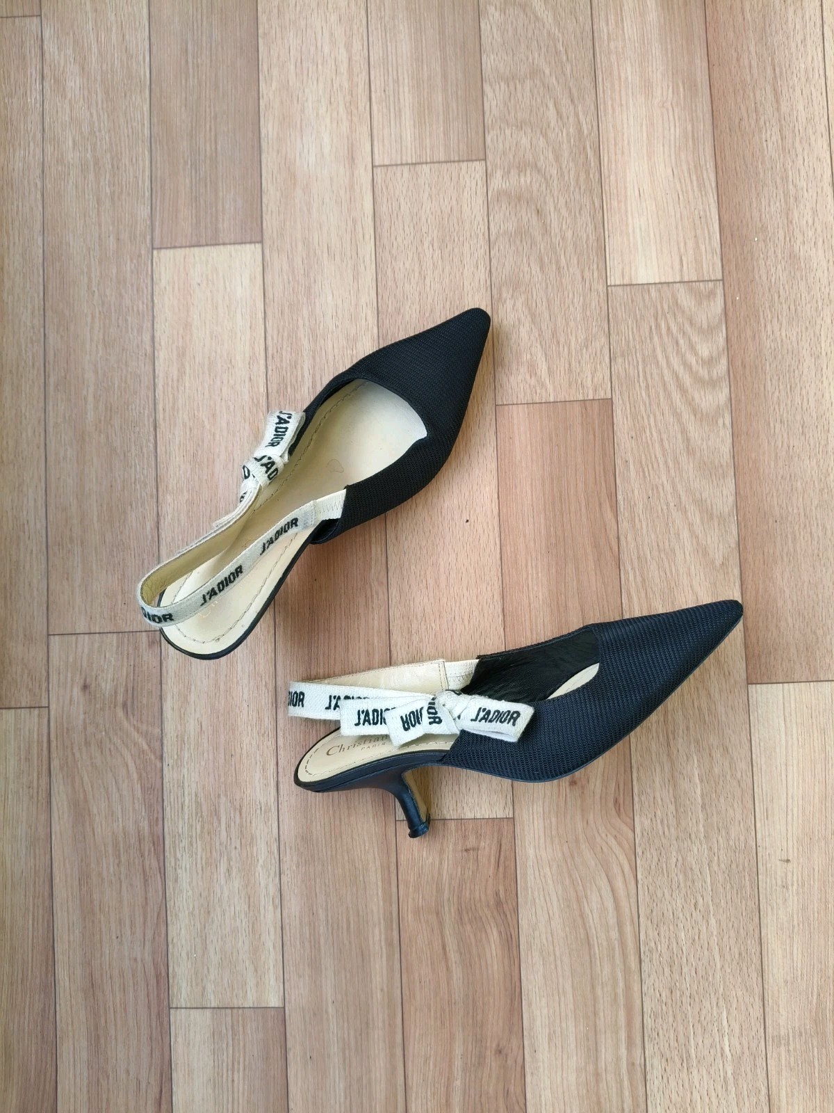 DIOR HEELS J'ADIOR SLINGBACK PUMP Black Technical Fabric Heel EU 38 US 8 thumbnail 9