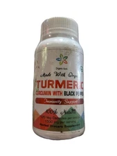 08/27 Organic Turmeric Curcumin with Black Pepper 120 Veggie Capsules 1500MG