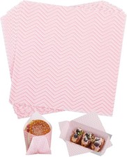 100 PCS Wavy Waxed Deli Paper Sheets 7  7 Inch, Food-grade Greaseproof Paper