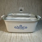 Vtg Corning Ware P-1 1/2-B 1.5 Quart Blue Cornflower Casserole Dish w/ Pyrex Lid