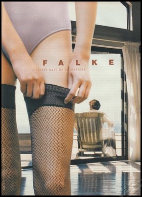 Pantyhose FALKE Underwear Magazine Print Ad Women Fashion Long Legs 2001-1pg