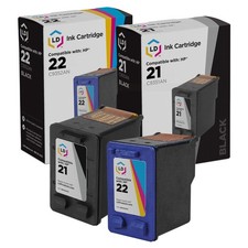 Replacement Ink Replacements for HP 21  HP 22 1 Blk, 1 Color, 2-Pk 
