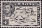 Fiji 1947 6d Map Die II Perf 12