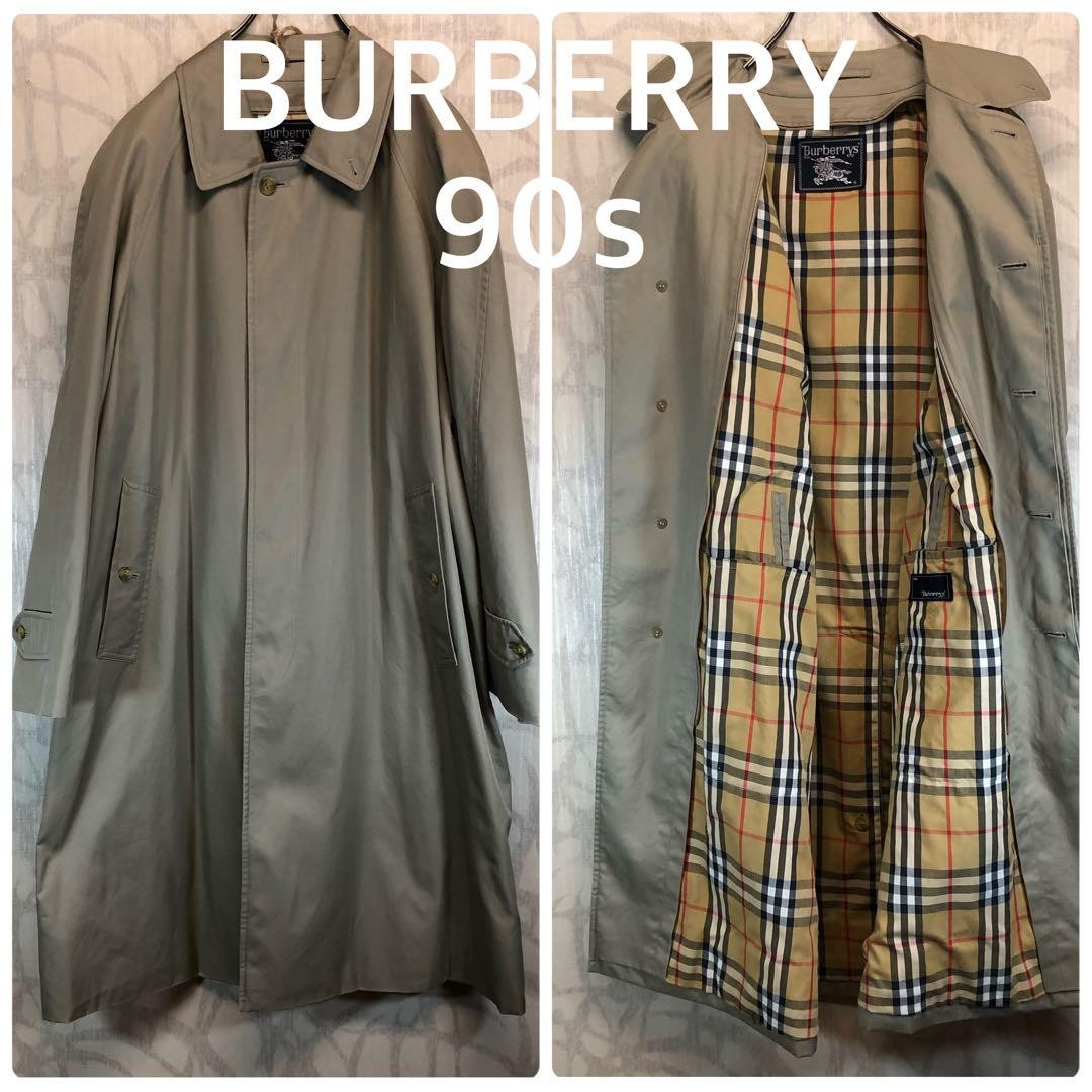 Burberry Trench Coat Nova Check Pattern Outerwear Khaki Size L For Women
