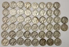 Roll of 50 Silver Mercury Dimes $5 Face Value 90% Silver Coins Mixed Dates  VLM5