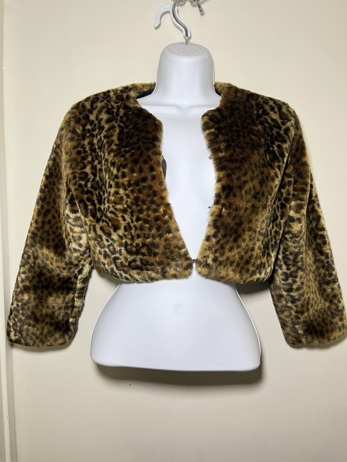 Bebe Soft Leopard Cropped Jacket - image 1