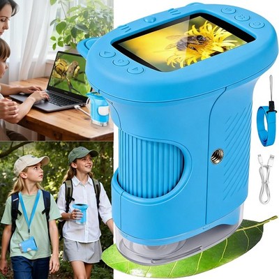 1000X Kinder Handy Mikroskop Lupe mit 2.4'' IPS Bildschirm & 8 LED Licht Geschenk
