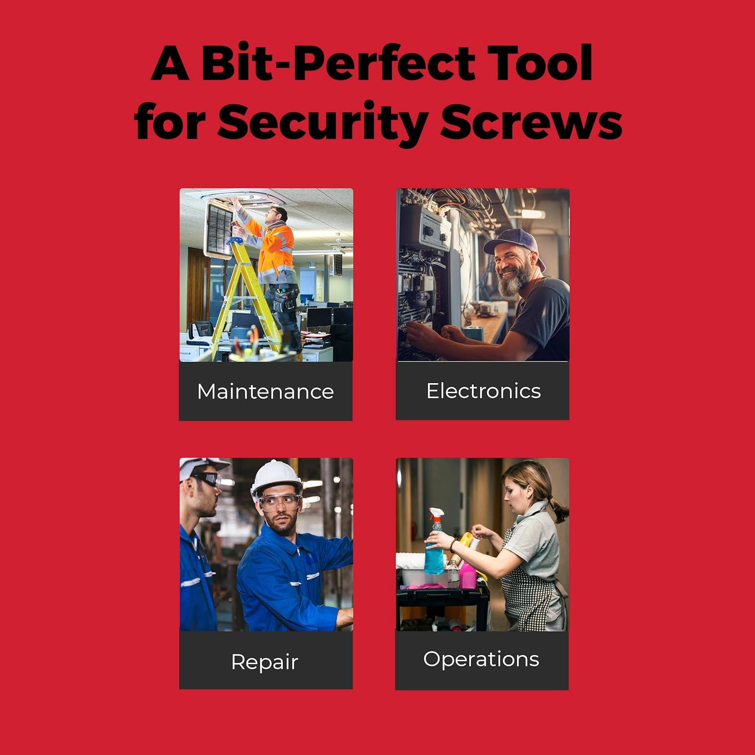 Tamperproof Security Screwdriver Set | Multi-Bit Screwdriver with ¼” Hex Shaft |