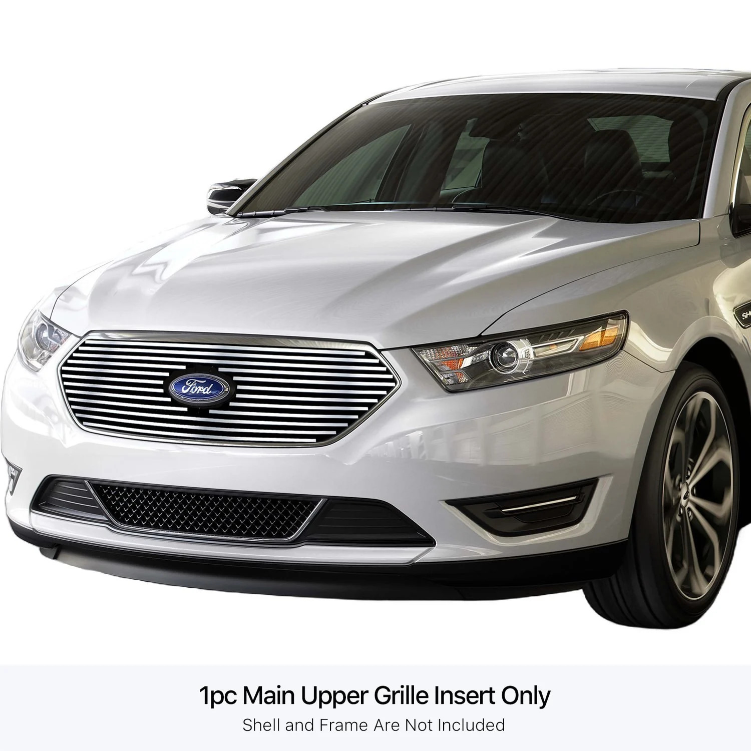 For Ford Taurus 13-19 1-Pc Chrome Polished 8x6 mm Horizontal Billet Main Grille