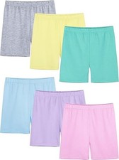 6 Pack Girls Bike Shorts Cartwheel Toddler Biker under Dress Dance Multi-Color K