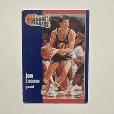 Fleer John Stockton League Leaders Utah Jazz #221 1991-92 NBA Basketball