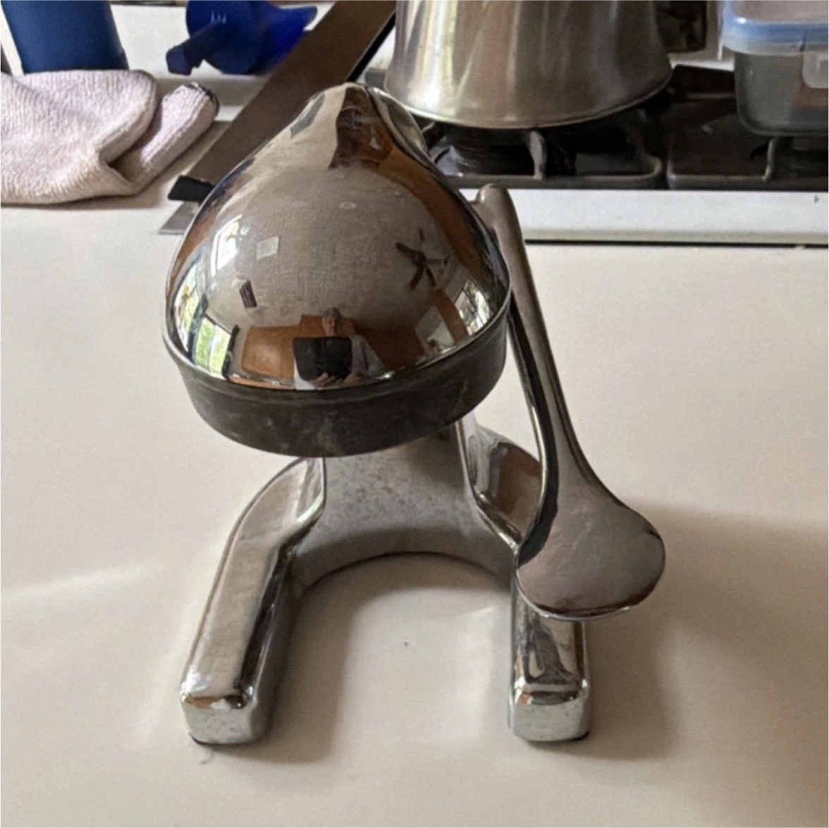 Manual Metal Lever Juicer Silver Chrome Citrus Press
Opens in a new window or tab