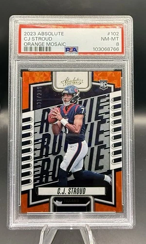 2023 Panini Absolute - C.J. Stroud #102 Rookies Orange Mosaic /299 (RC) PSA 8