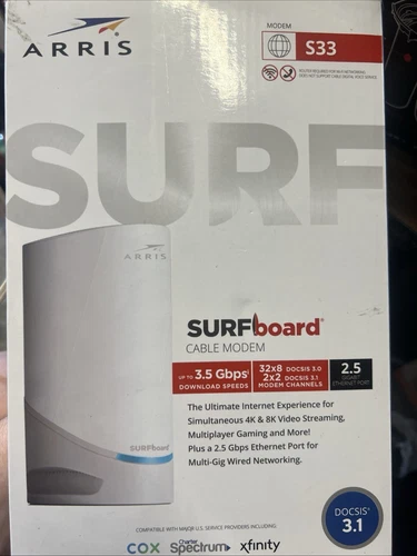 ARRIS S33 Internet Router 2.5 Gbps Ethernet Port White Factory Reset