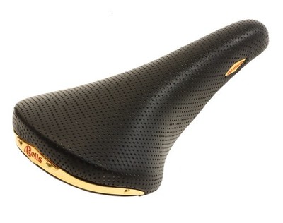 パーツ The Selle San Marco Rolls Saddle Selle San Marco Rolls PERFORATED BLACK Leather Saddle Brass Steel