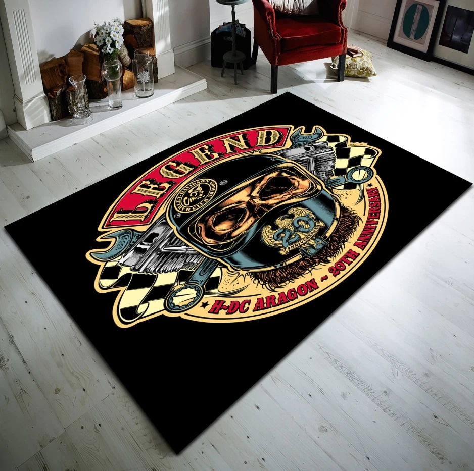 Harley Rug, Motorcycle Rug, American Legends Motorcycle Rug