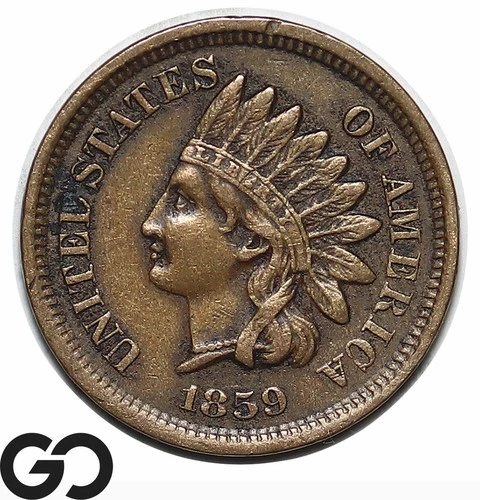 1859 Indian Head Cent Penny, Choice XF++