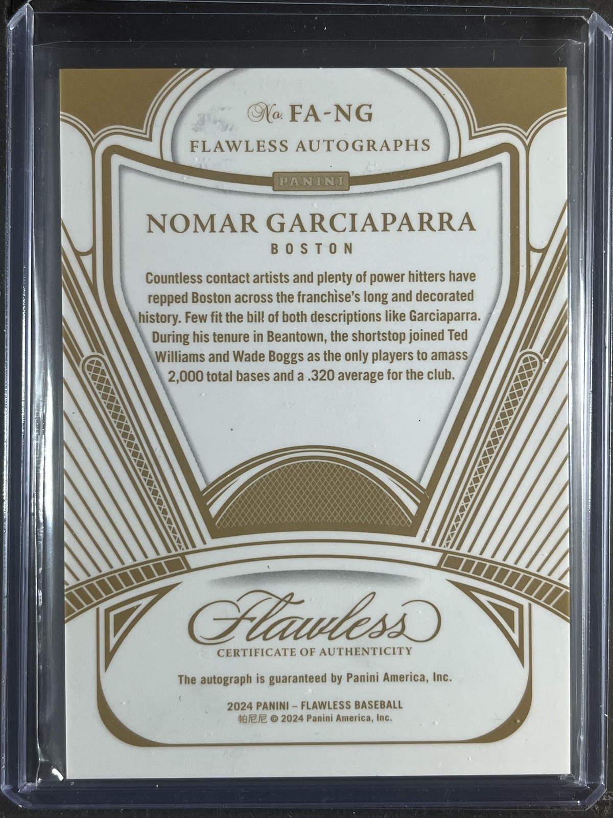 2023 Panini Flawless #FA-NG Nomar Garciaparra Achievements Auto #/15 250019 view 2