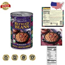 Organic Refried Beans 12pk Mild Green Chile Gluten-Free 15.4oz