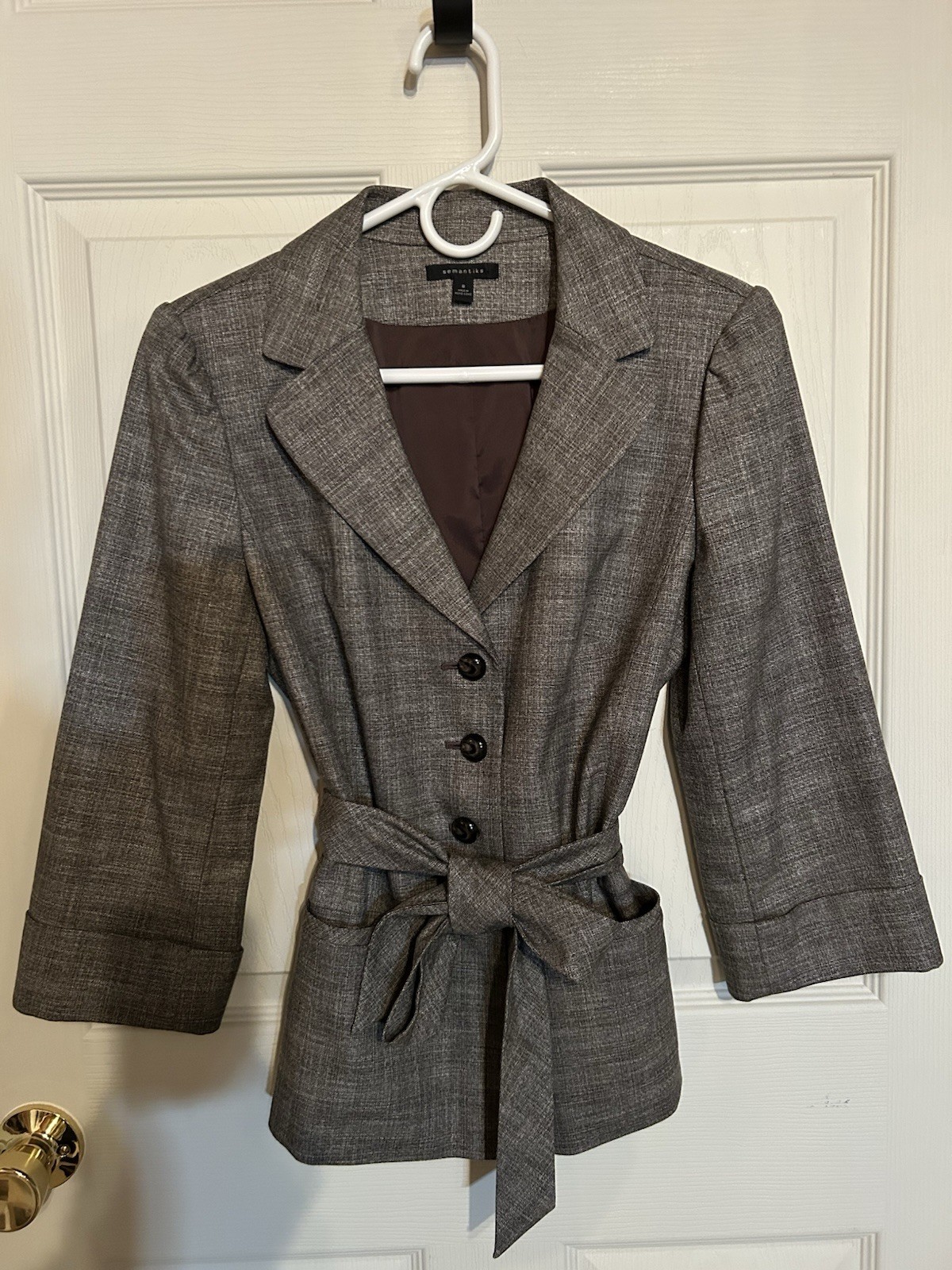 Semantics Brown Button Belted Blazer - image 1