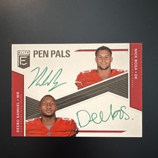 Panini Donruss Elite Pen Pals Duals Green Ink Auto Bosa Samuel #PPD-SF 49ers NFL