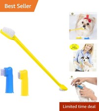 Comprehensive Dog Dental Care: Dual-Headed Toothbrush Set with Breath Fresheners