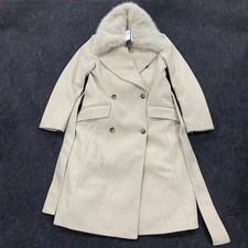 BANANA REPUBLIC Fur Collar Tie Waist Coat Wom...