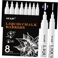 Liquid Chalk Markers for 1 Count Pack of 8 White Medium  Fine Tip