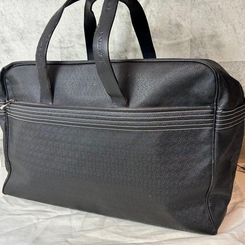 LOEWE Repeat Anagram PVC Boston Duffle Bag Black Large Travel Men's