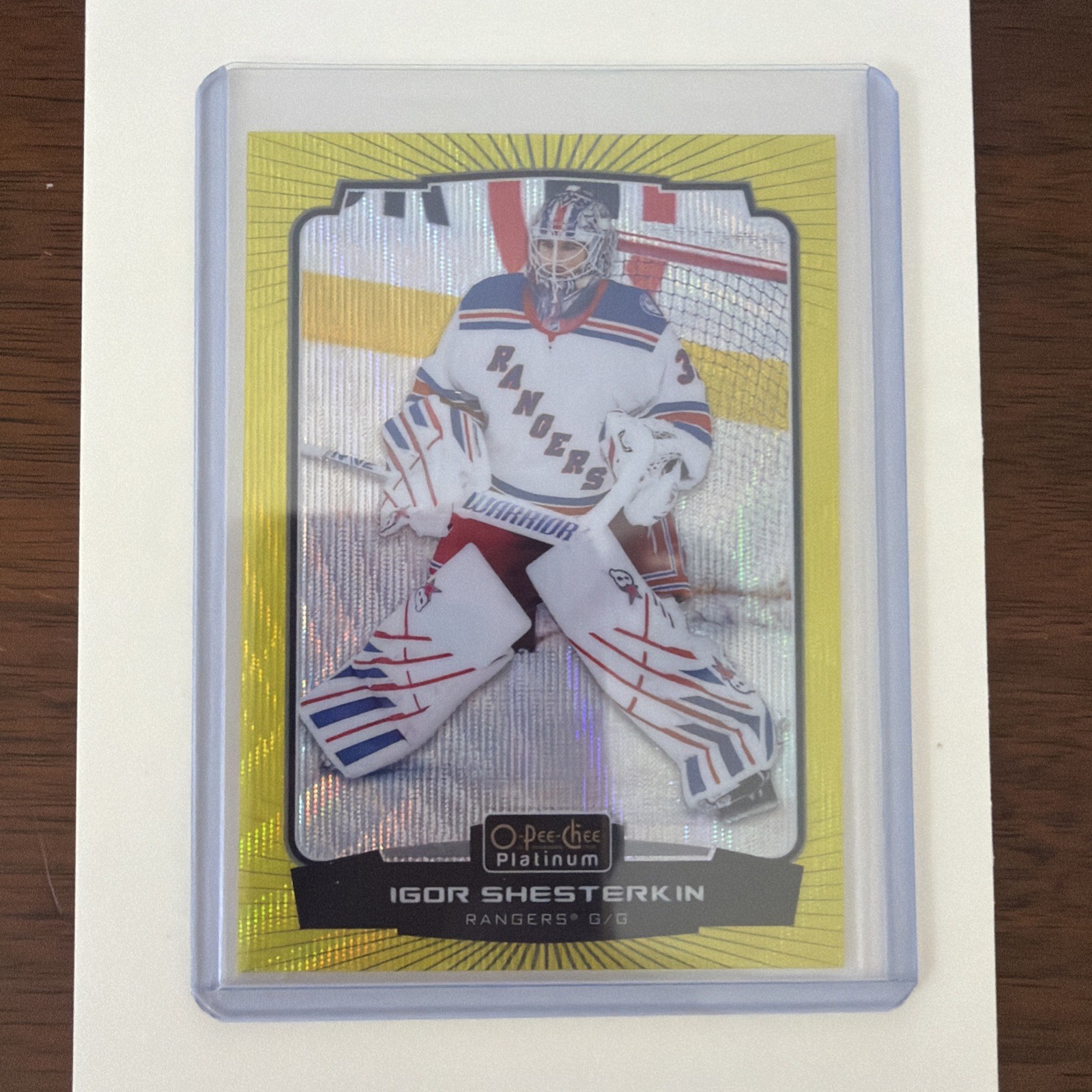 2023-24 O-Pee-Chee Platinum Igor Shesterkin #16 Neon Yellow Surge NY Rangers