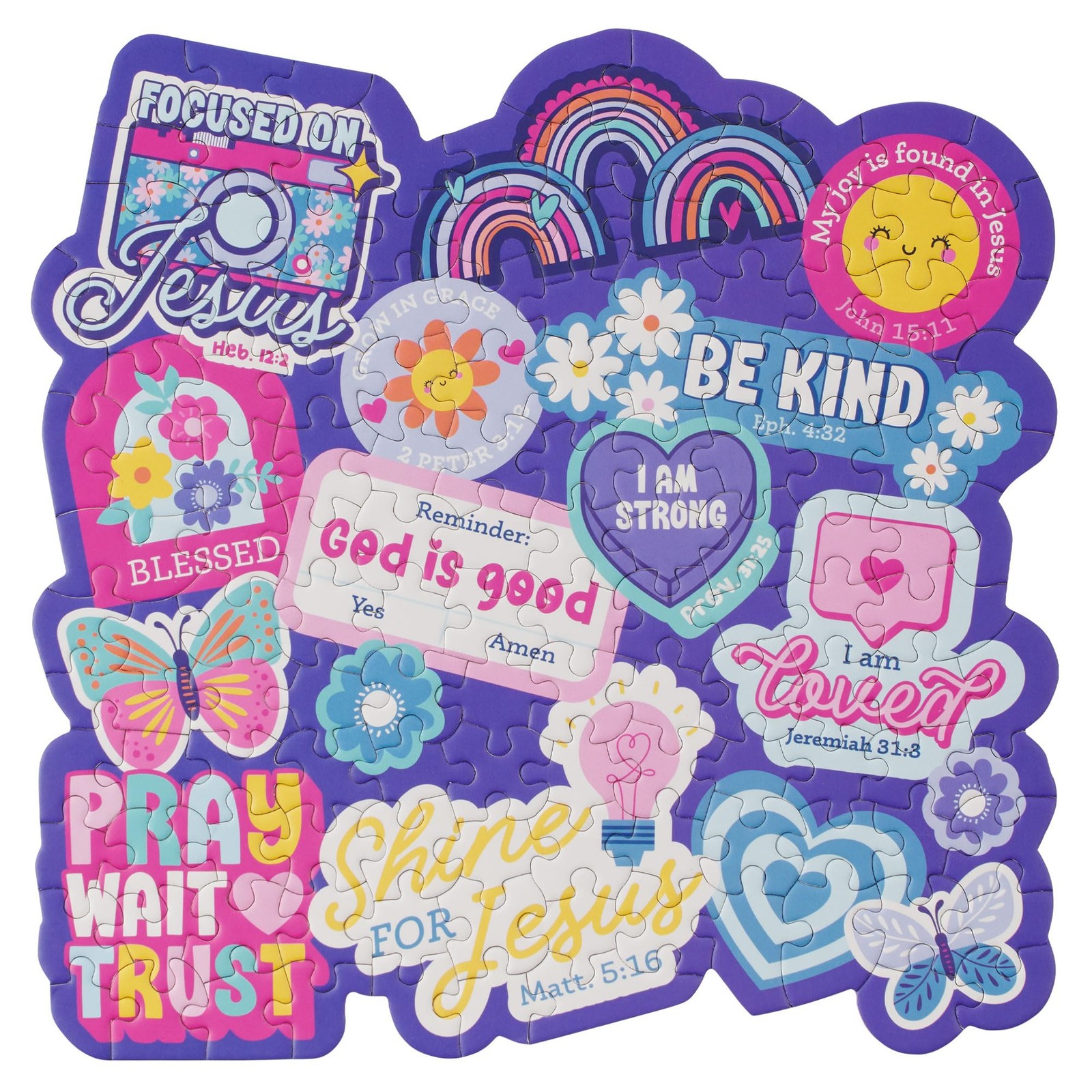 Christian Art Gifts 140 Piece Inspirational Scripture Kids Jigsaw Puzzle for Tee