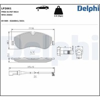 Bremsbelagsatz Scheibenbremse Delphi LP2661 FüR Ford Transit V363 Tourneo Custom