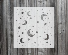 Moons Stars Pattern Stencil, Reusable Stencil For Painting, 883