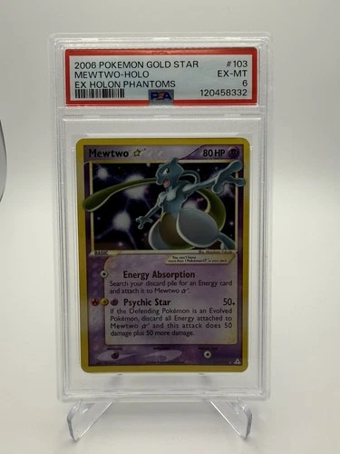 Mewtwo Holo Gold Star PSA 6 EX-MT 2006 Pokemon EX Holon Phantoms #103/110
