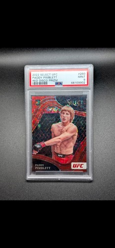 2022 Select UFC Paddy Pimblett Rookie Red Disco Prizm 16/99 PSA 9 RC #260