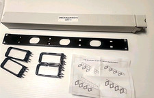 19" Inch 1U Rack Mount Cable Management Panel 4 Ring D-Ring Steel Black