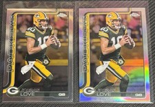 2025 NFL Topps Chrome - Jordan Love QB GB Packers “Refractor & Base” 2pk 💎🔥