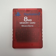 Genuine Official Clear Red Sony PlayStation 2 MagicGate 8MB Memory Card PS2 Mint