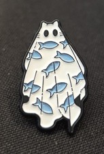 Ghostly Cat Fish Enamel Pin