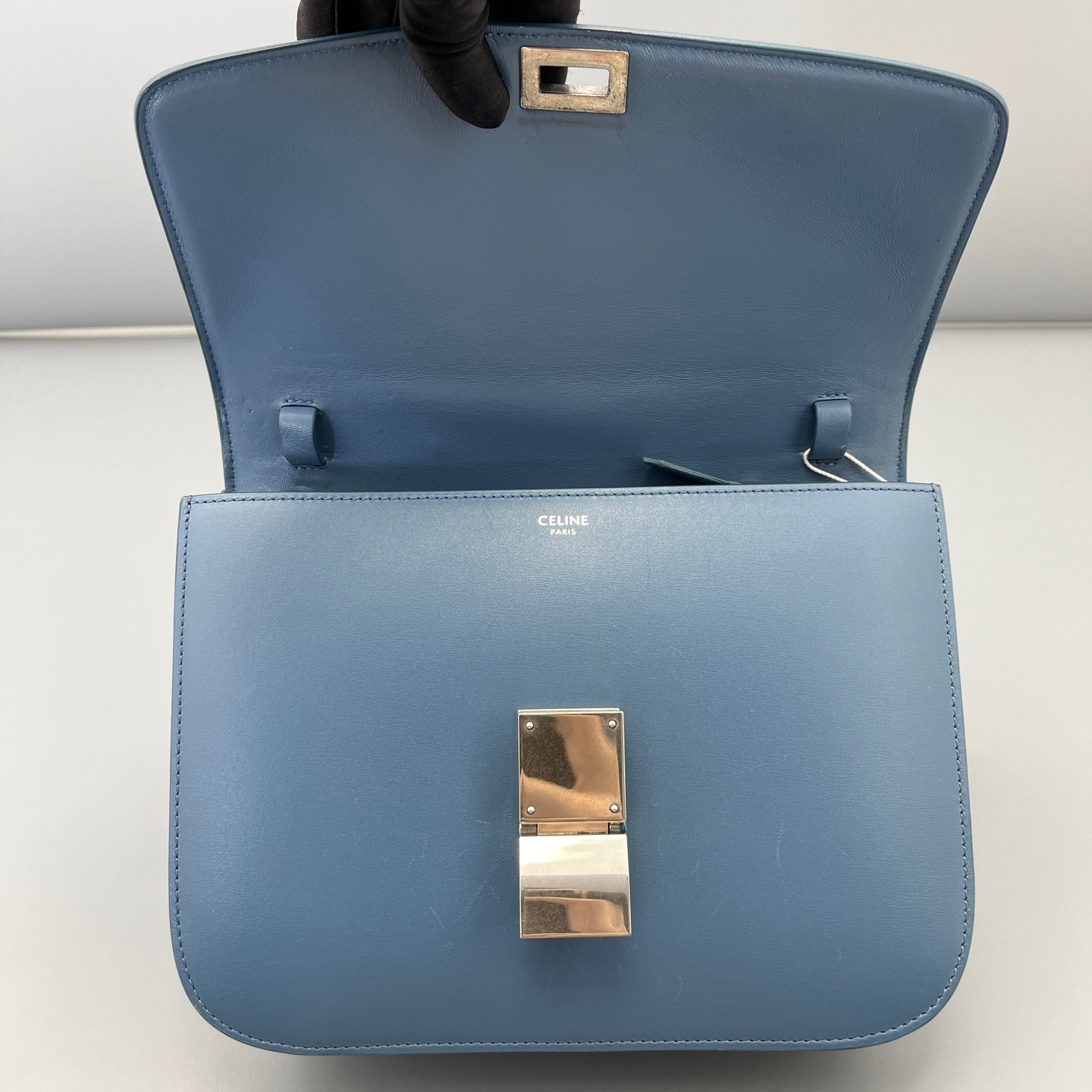 Authentic Celine Classic Box Medium Light Blue Sm… - image 22