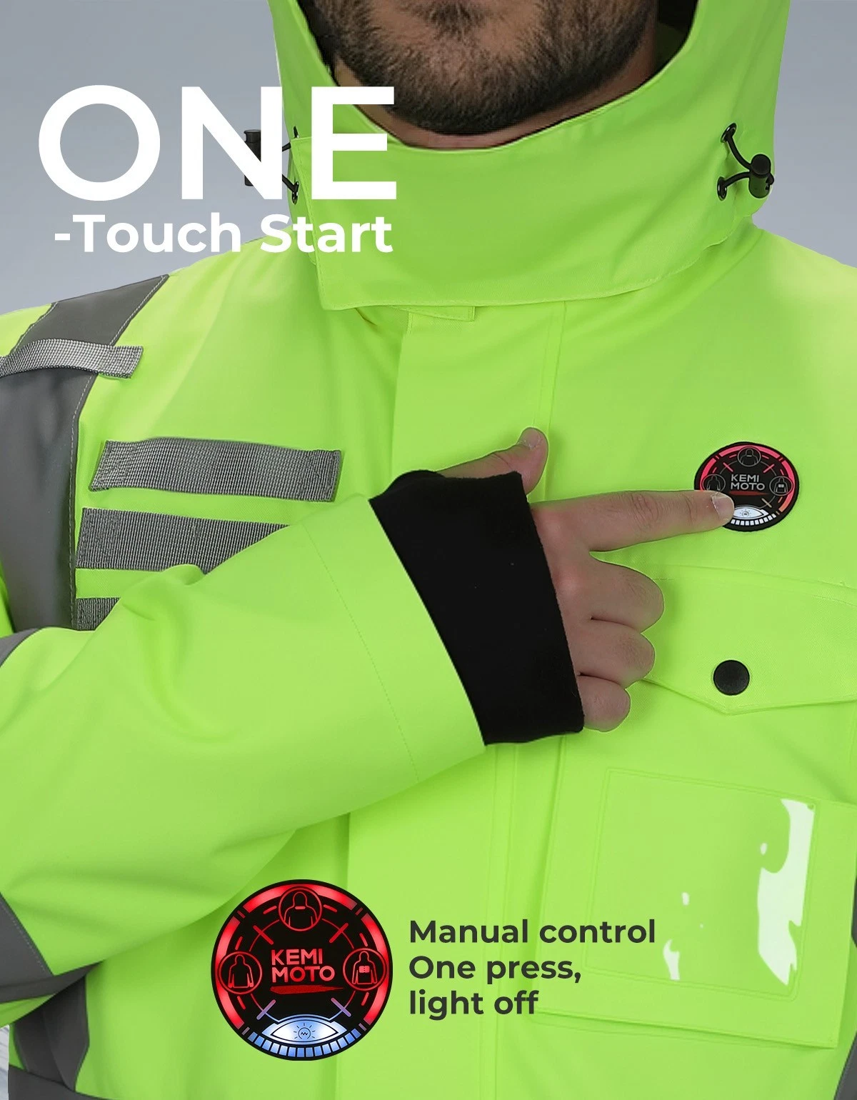 Hi-Vis Heated Work Jacket Electric Thermal Safety Workwear w/ 10000mAh Battery image 3