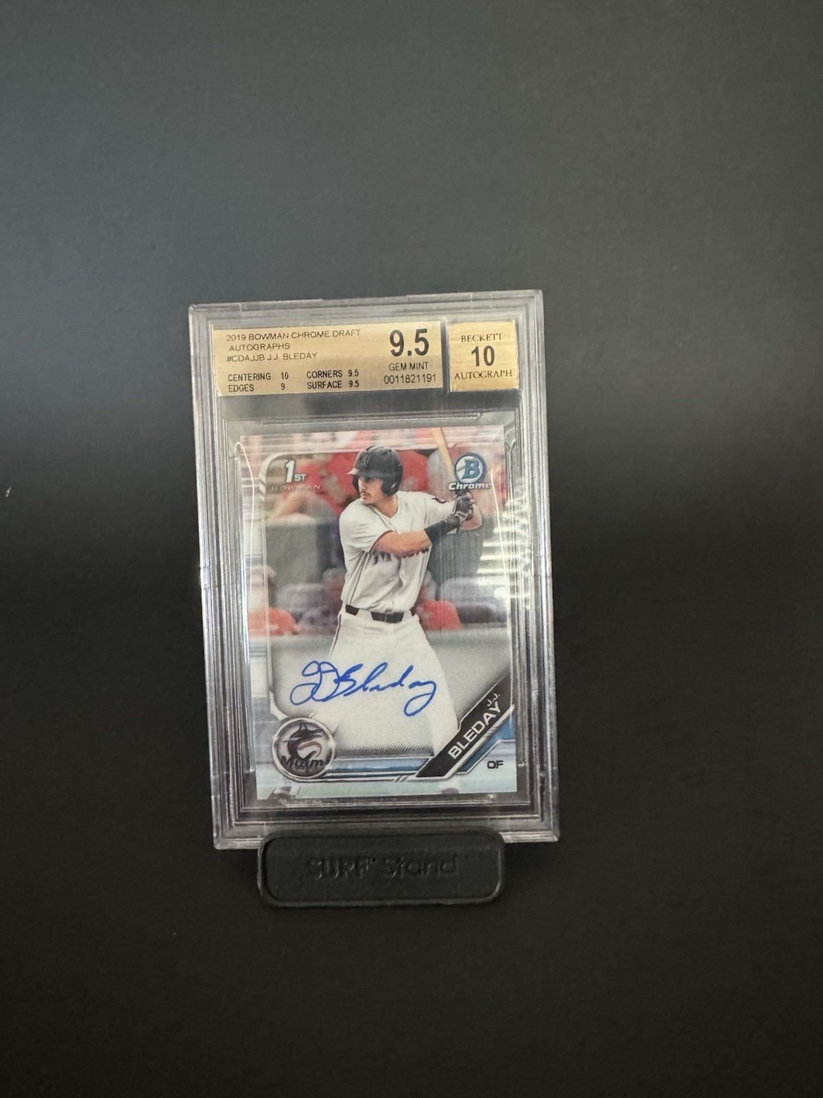 2019 Bowman Chrome Draft JJ Bleday Bowman 1st Auto Beckett 9.5 Auto 10