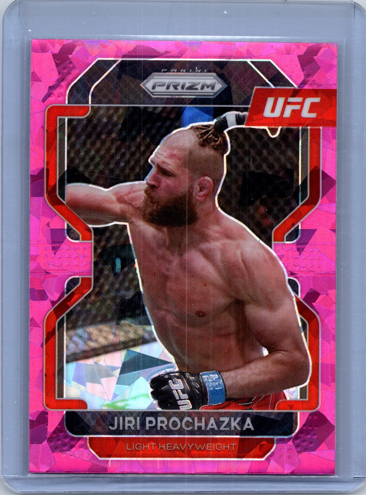 2022 Panini Prizm UFC Jiri Prochazka Pink Cracked Ice Prizm #185