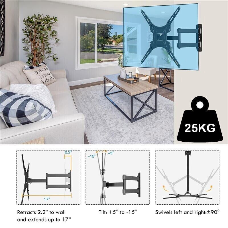 Universal TV Wall Mount Bracket Tilt for 14-55 inch Adjustable Bracket USA STOCK
